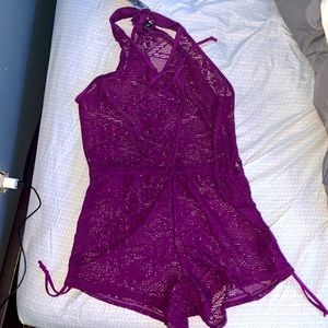 Purple see through romper
